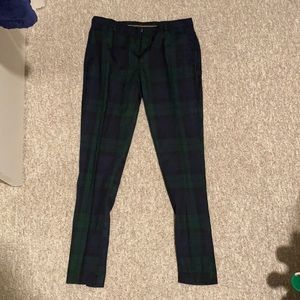 Skinny Fit Plaid Pants